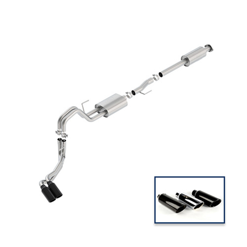 Ford F-150 Performance Exhaust - Ford Racing - Cat Back Side Exit - Black Chrome - `15-`18